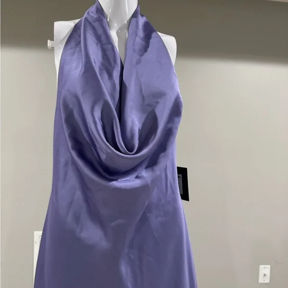 $325 NORMA KAMALI
Women's Bias-cut Satin Halter Gown In Lilac size Xl - Picture 4 of 8